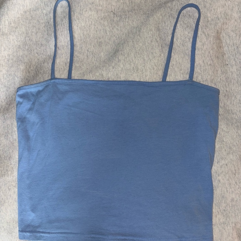 Fitted Blue Crop Top